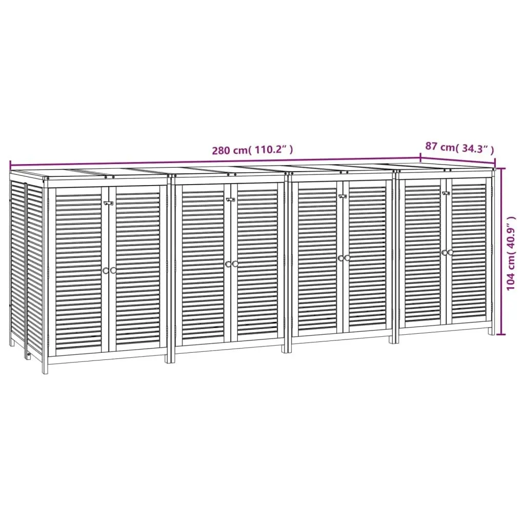 Garden Storage Box 280x87x104 cm Solid Wood Acacia 3155244