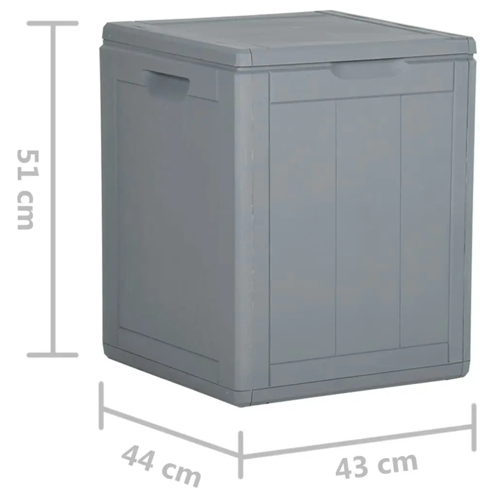 Garden Storage Box 90L Grey PP Rattan 151233