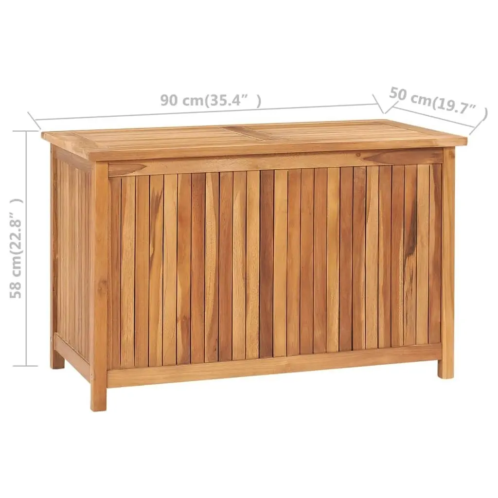 Garden Storage Box 90x50x58 cm Solid Teak Wood 315380