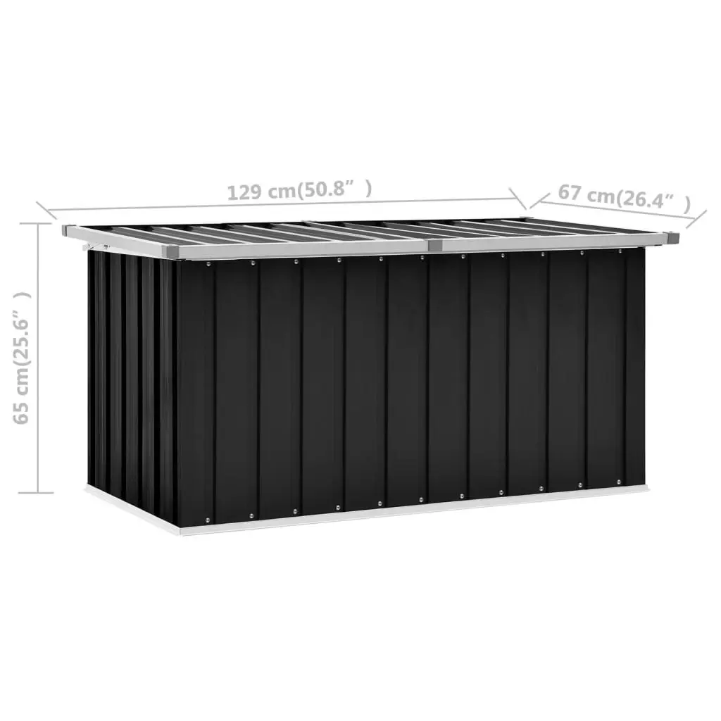 Garden Storage Box Anthracite 129x67x65 cm 46263