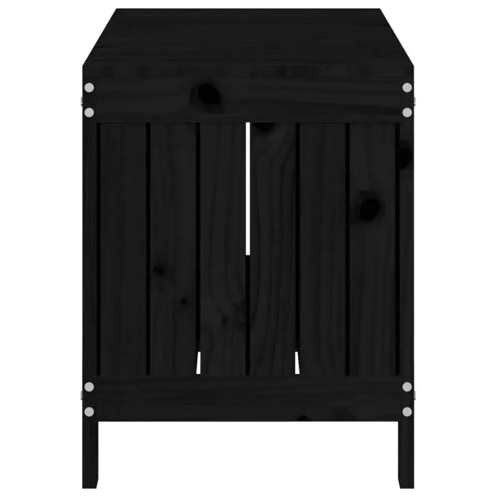 Garden Storage Box Black 108x42.5x54 cm Solid Wood Pine 823833