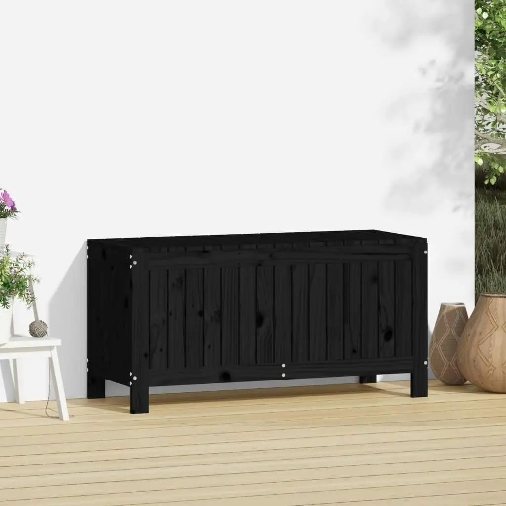 Garden Storage Box Black 108x42.5x54 cm Solid Wood Pine 823833