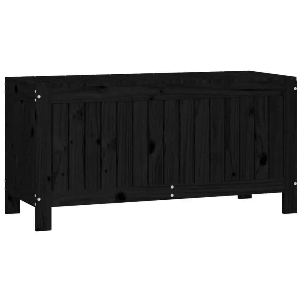 Garden Storage Box Black 108x42.5x54 cm Solid Wood Pine 823833