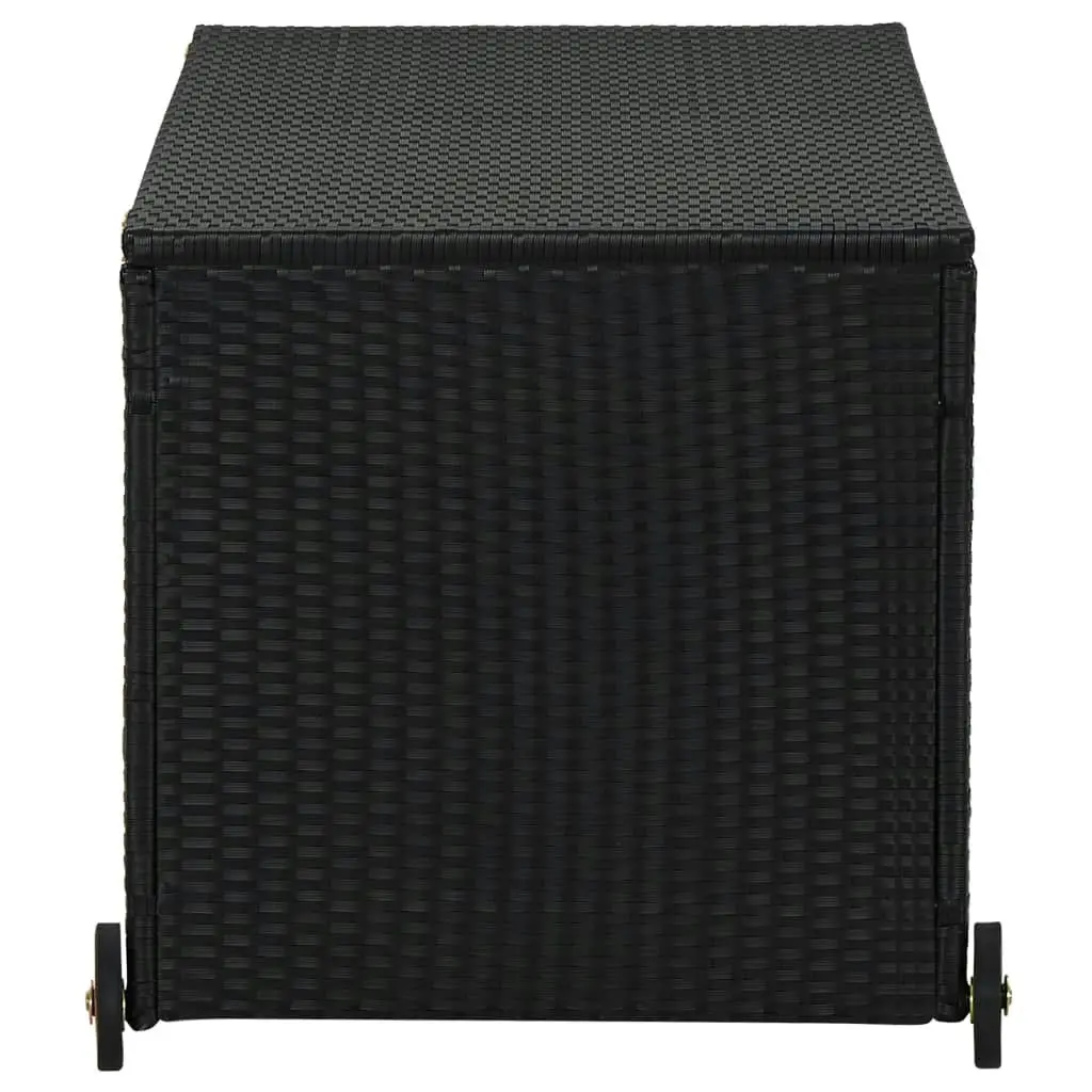 Garden Storage Box Black 120x65x61 cm Poly Rattan 310089