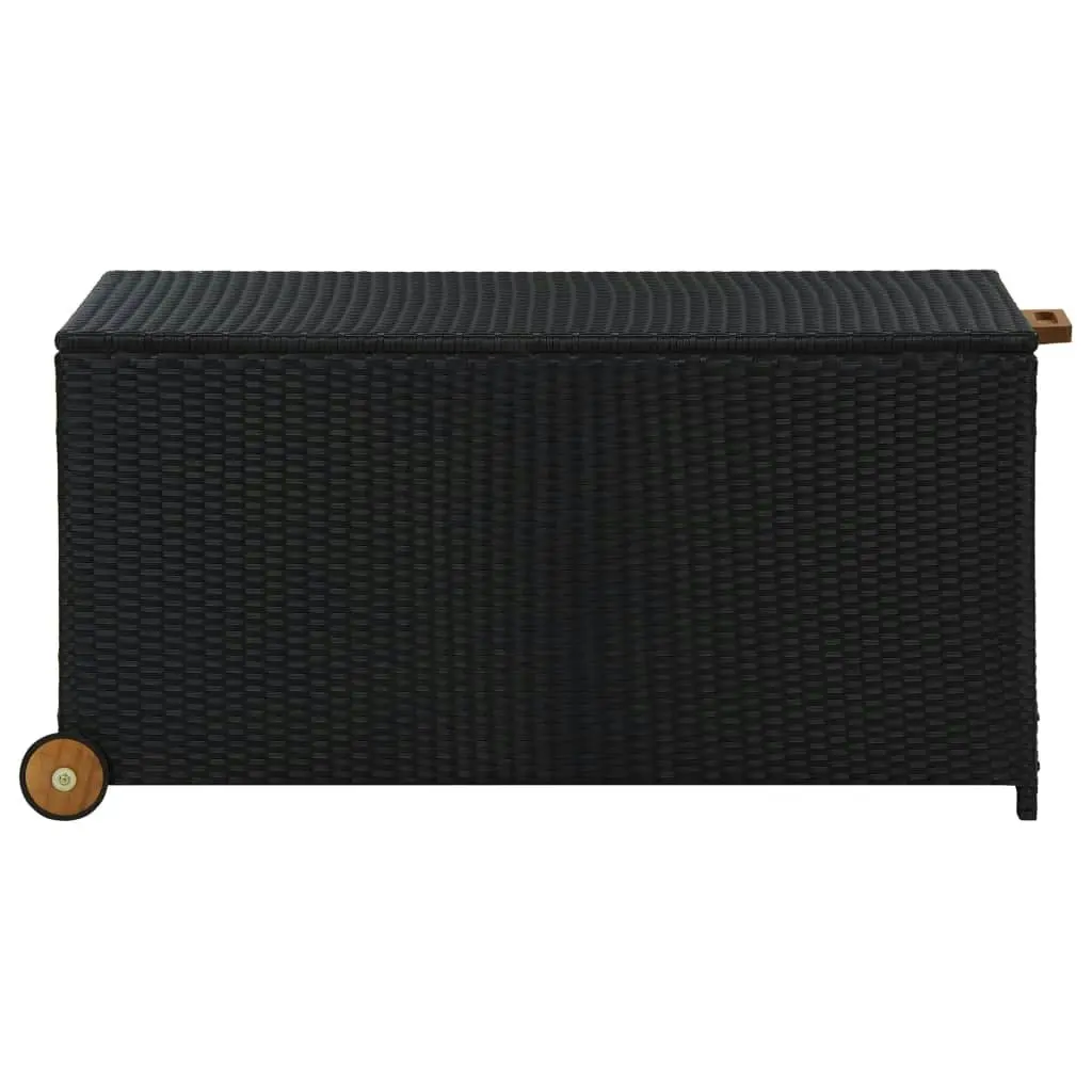 Garden Storage Box Black 120x65x61 cm Poly Rattan 310089