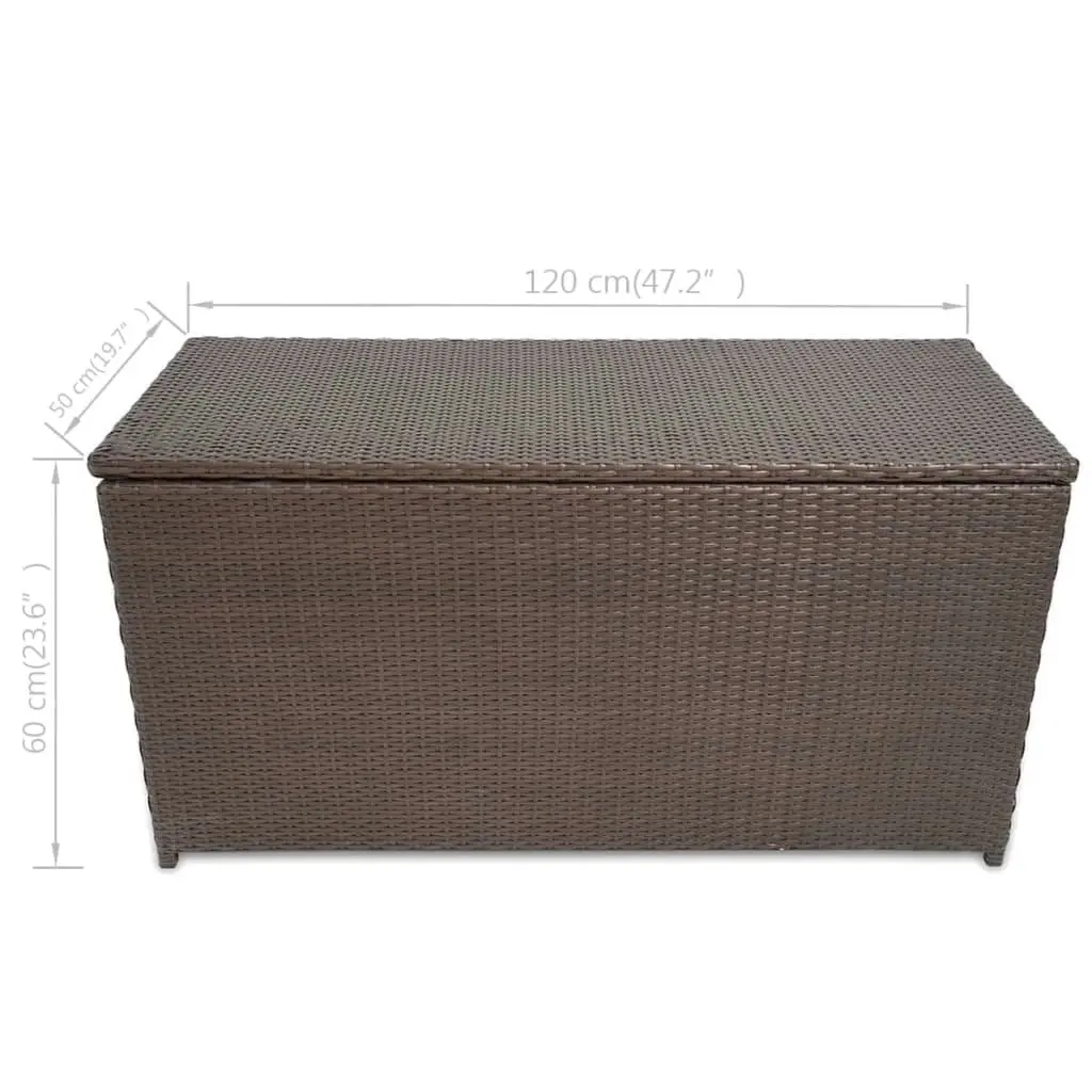 Garden Storage Box Brown 120x50x60 cm Poly Rattan 42499