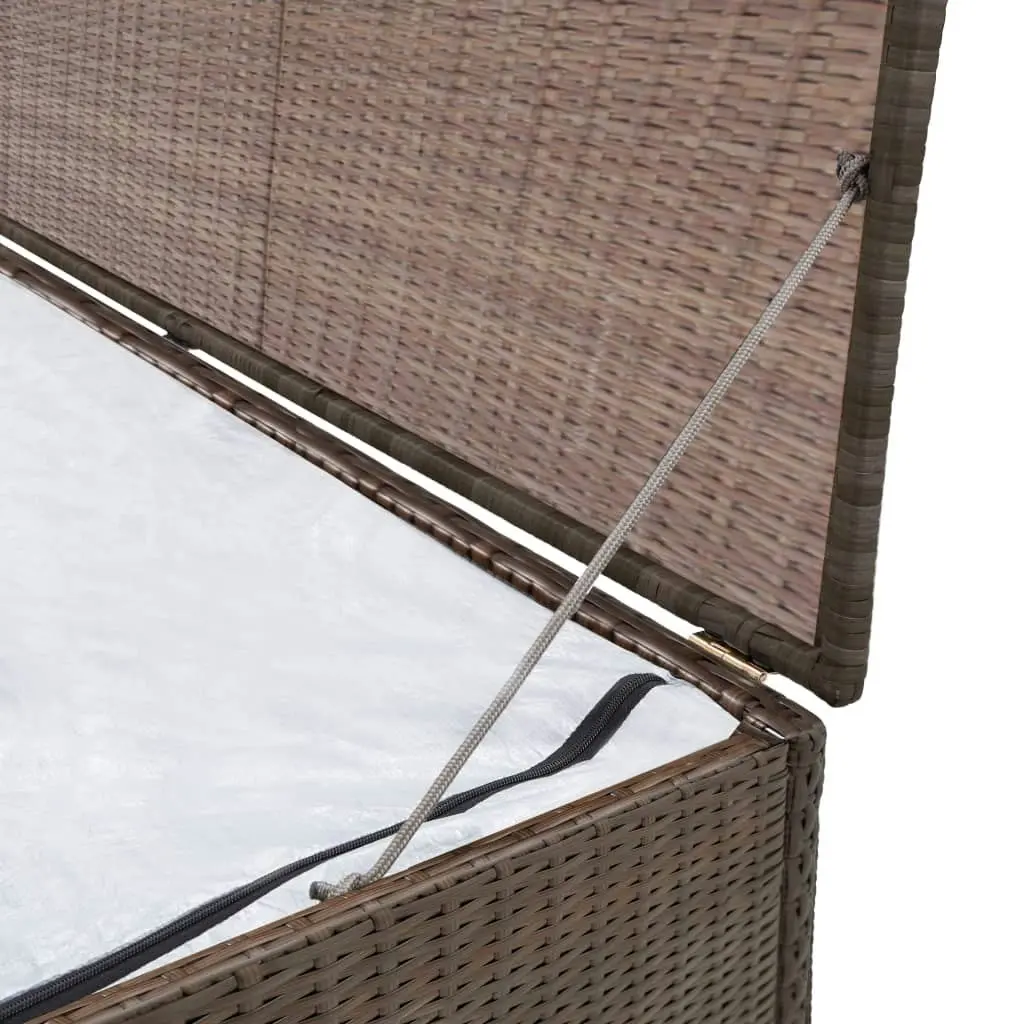 Garden Storage Box Brown 120x50x60 cm Poly Rattan 42499