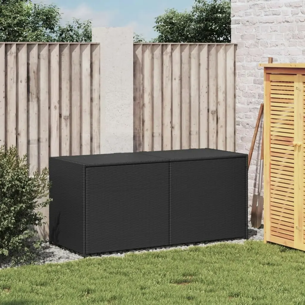 Garden Storage Box Black 283L Poly Rattan 365312