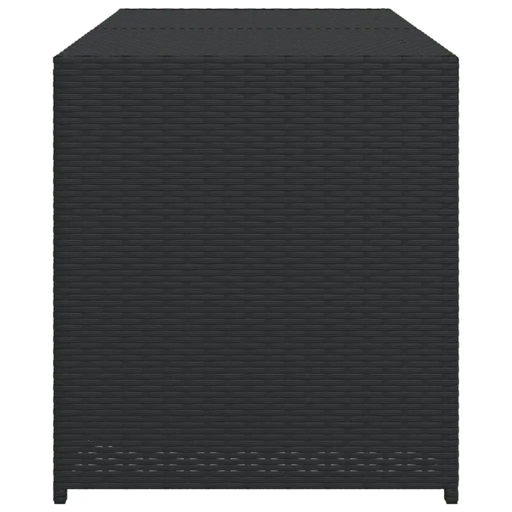 Garden Storage Box Black 283L Poly Rattan 365312