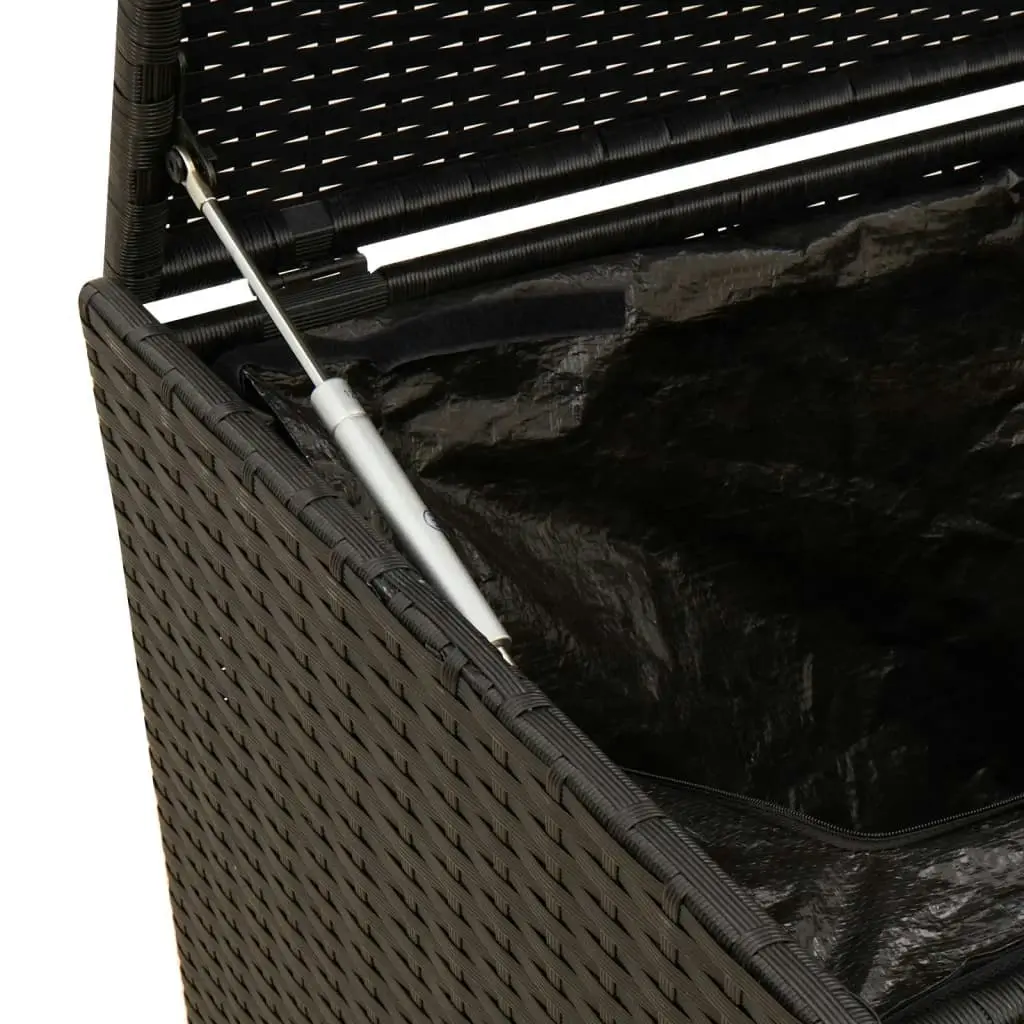 Garden Storage Box Black 283L Poly Rattan 365312