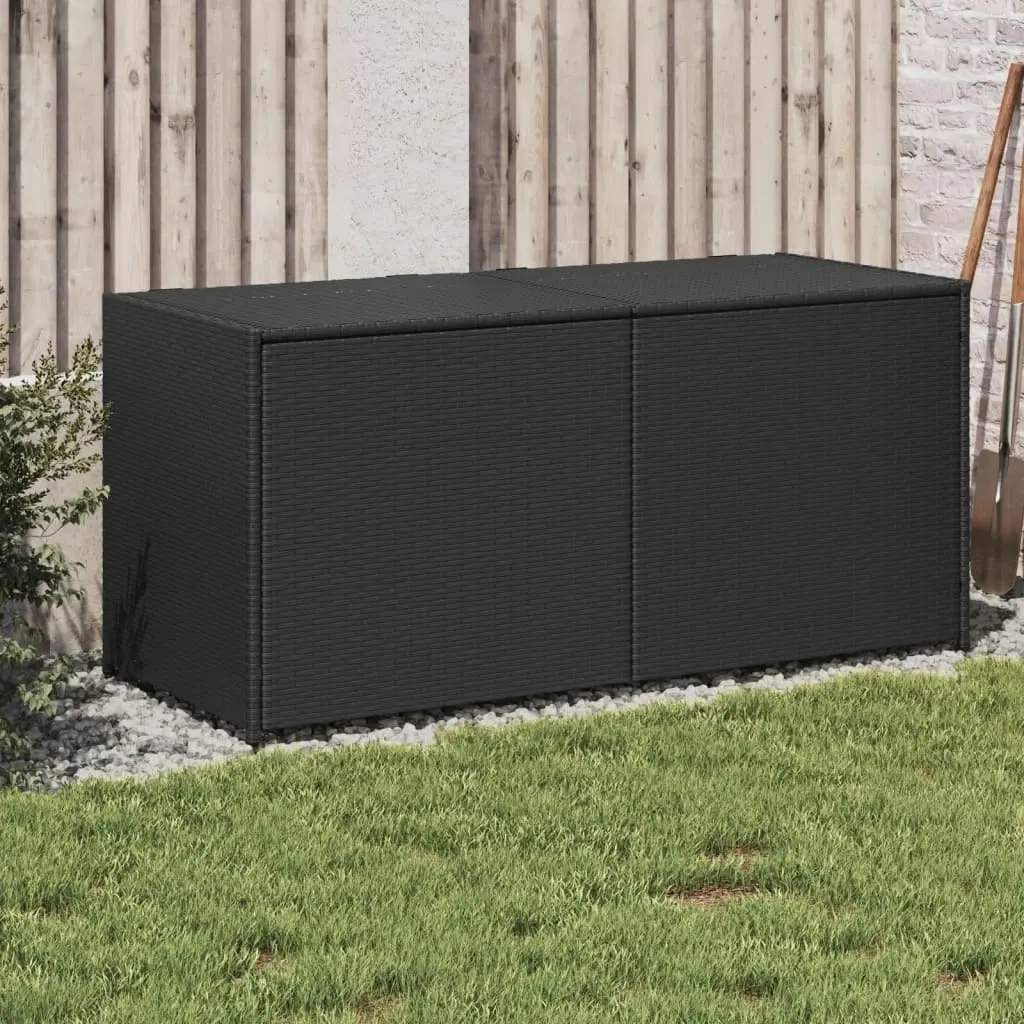 Garden Storage Box Black 283L Poly Rattan 365312