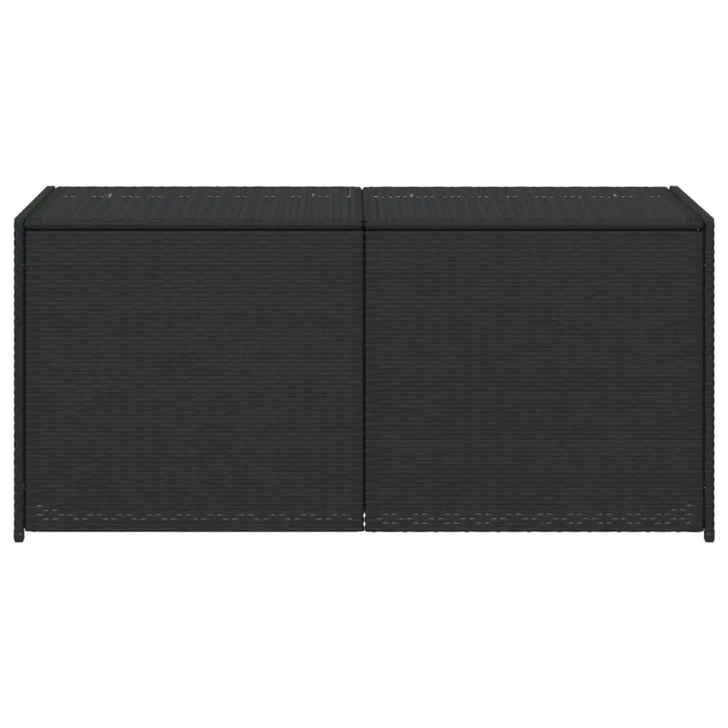 Garden Storage Box Black 283L Poly Rattan 365312