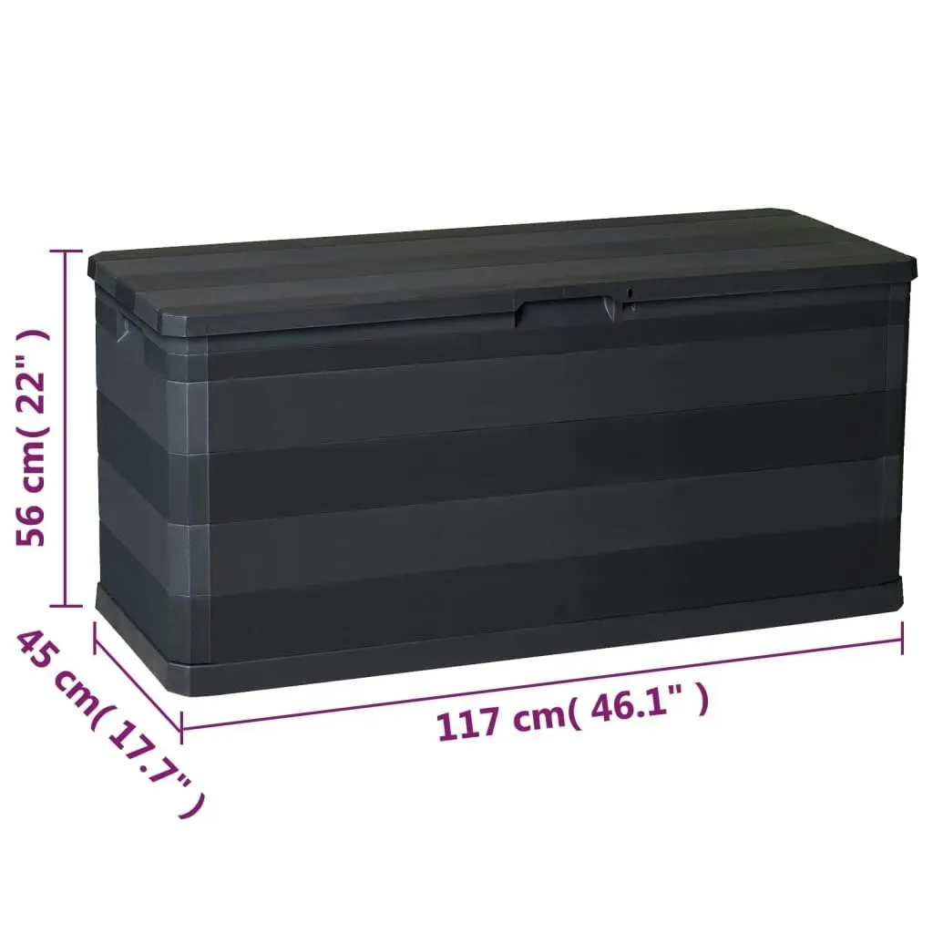 Garden Storage Box Black 117x45x56 cm 43708