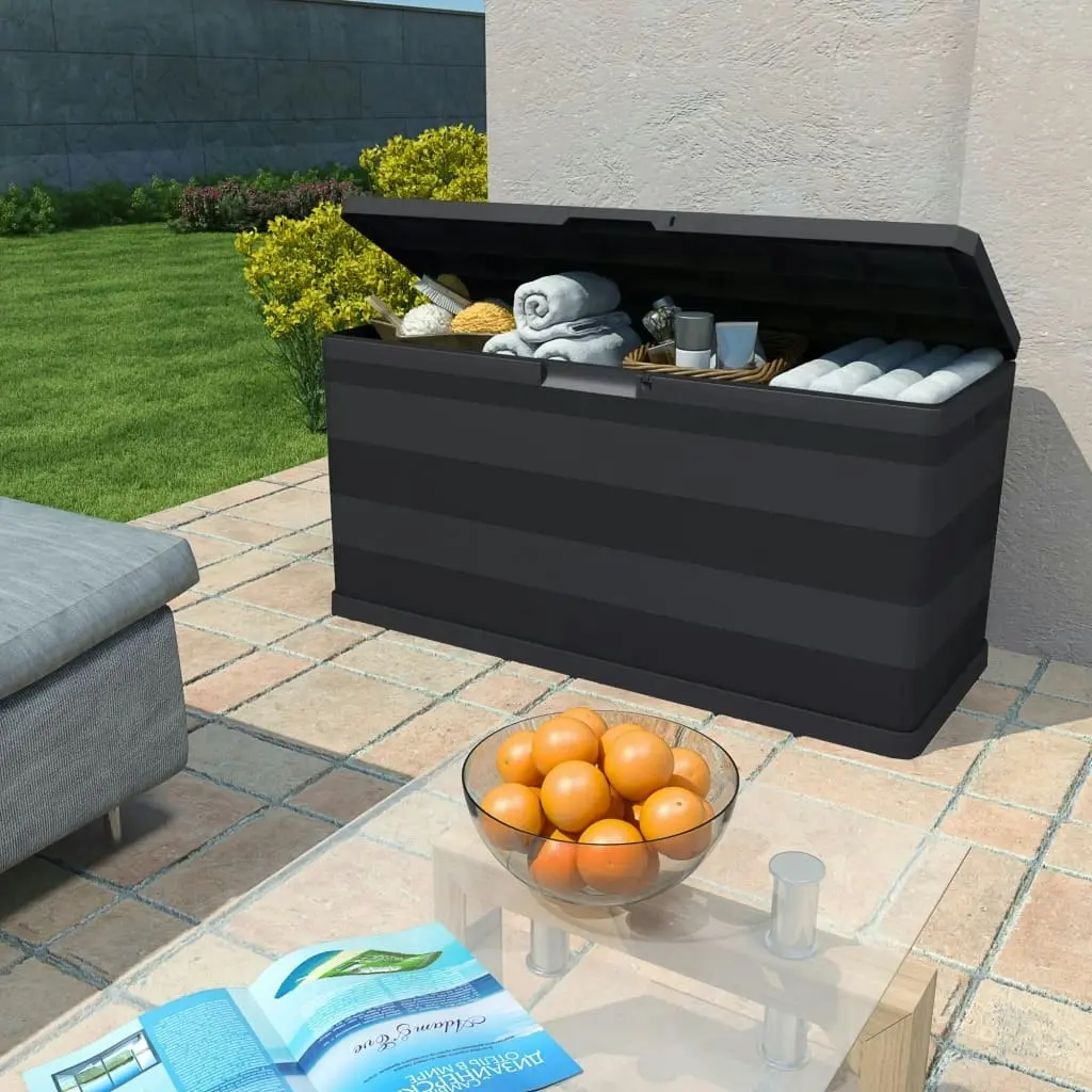 Garden Storage Box Black 117x45x56 cm 43708