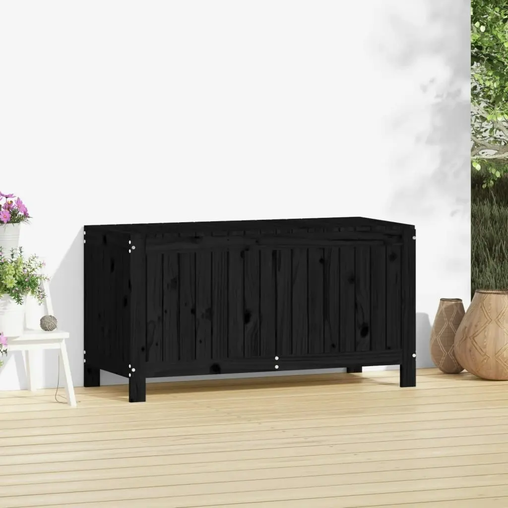 Garden Storage Box Black 115x49x60 cm Solid Wood Pine 823840