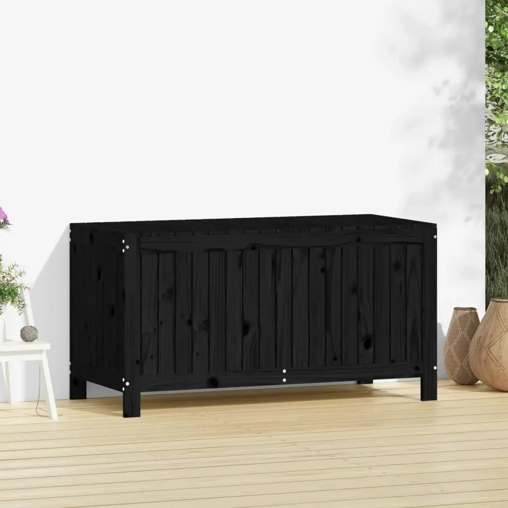 Garden Storage Box Black 121x55x64 cm Solid Wood Pine 823847