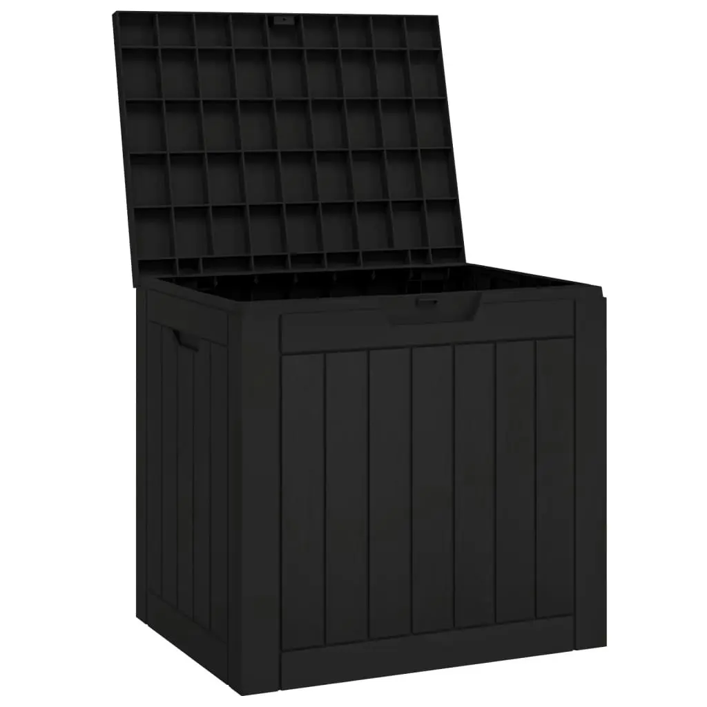 Garden Storage Box Black 55.5x43x53 cm Polypropylene 364164