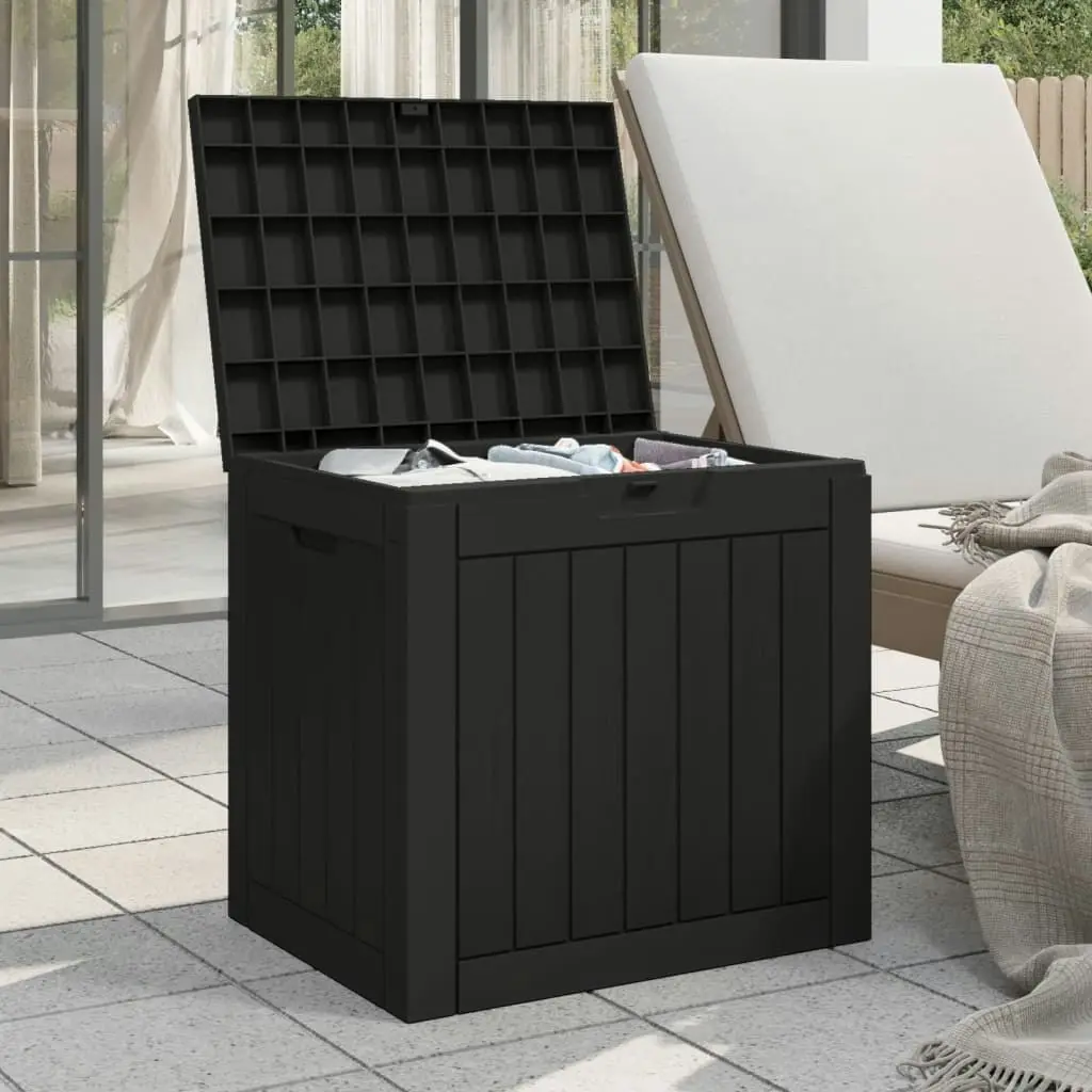 Garden Storage Box Black 55.5x43x53 cm Polypropylene 364164