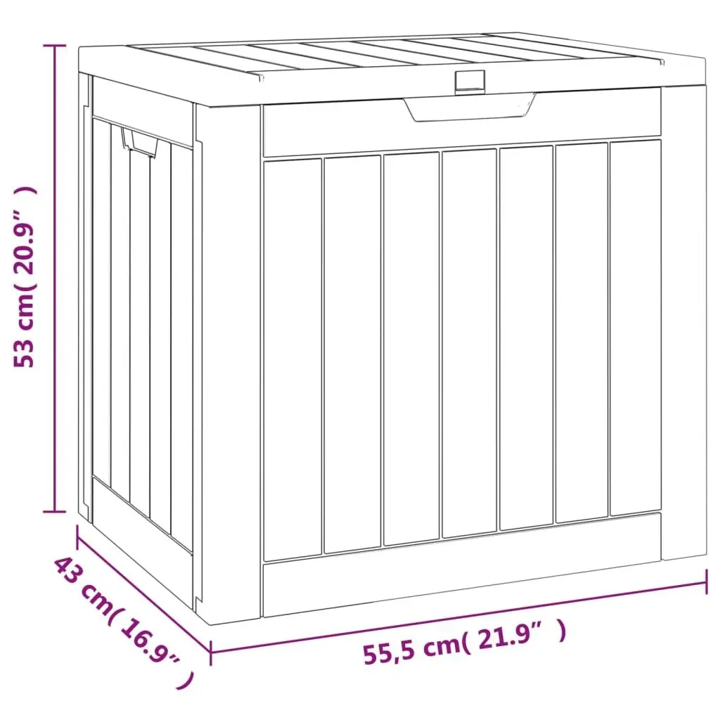 Garden Storage Box Black 55.5x43x53 cm Polypropylene 364164