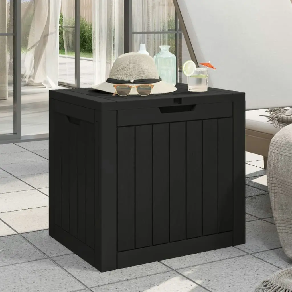 Garden Storage Box Black 55.5x43x53 cm Polypropylene 364164