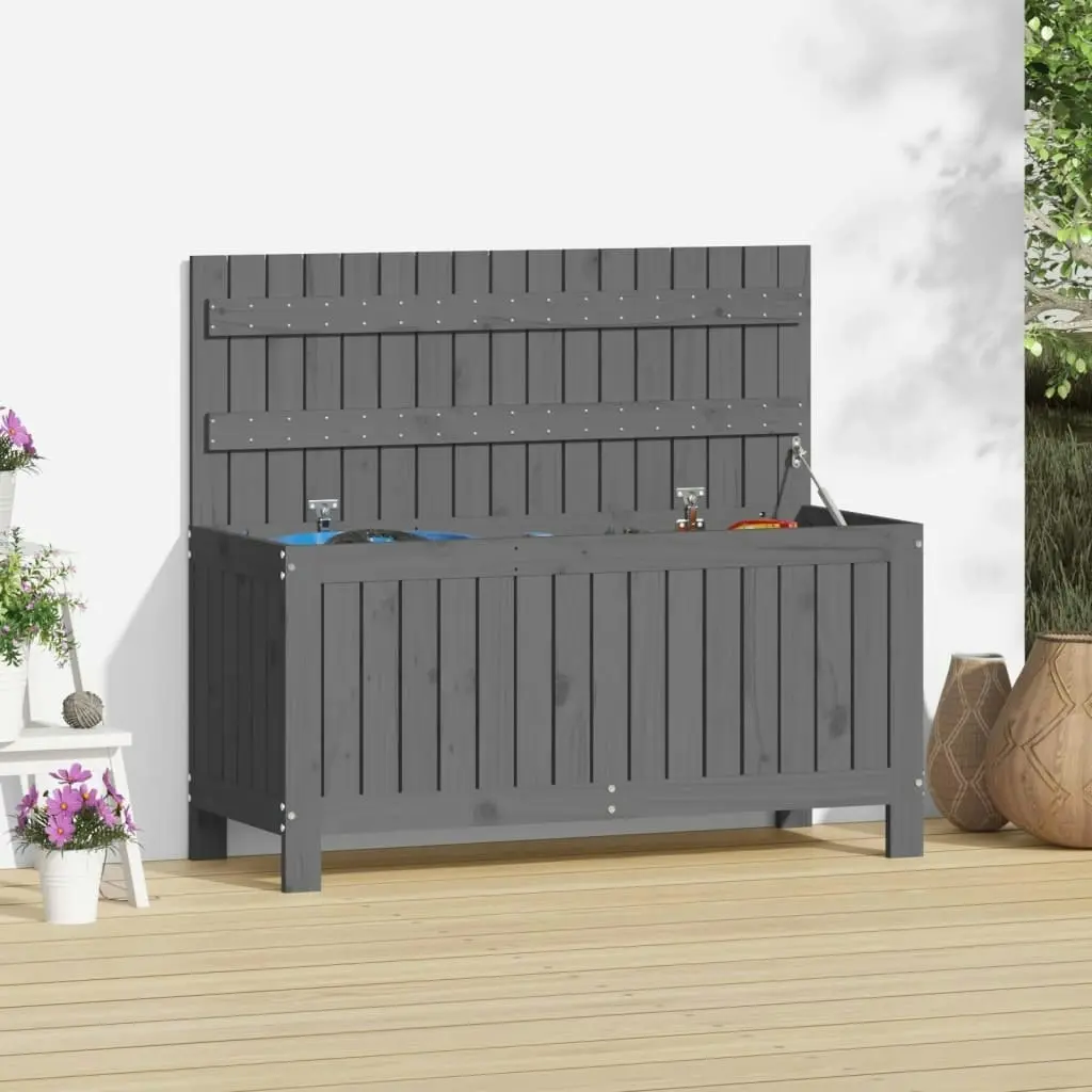 Garden Storage Box Grey 108x42.5x54 cm Solid Wood Pine 823831