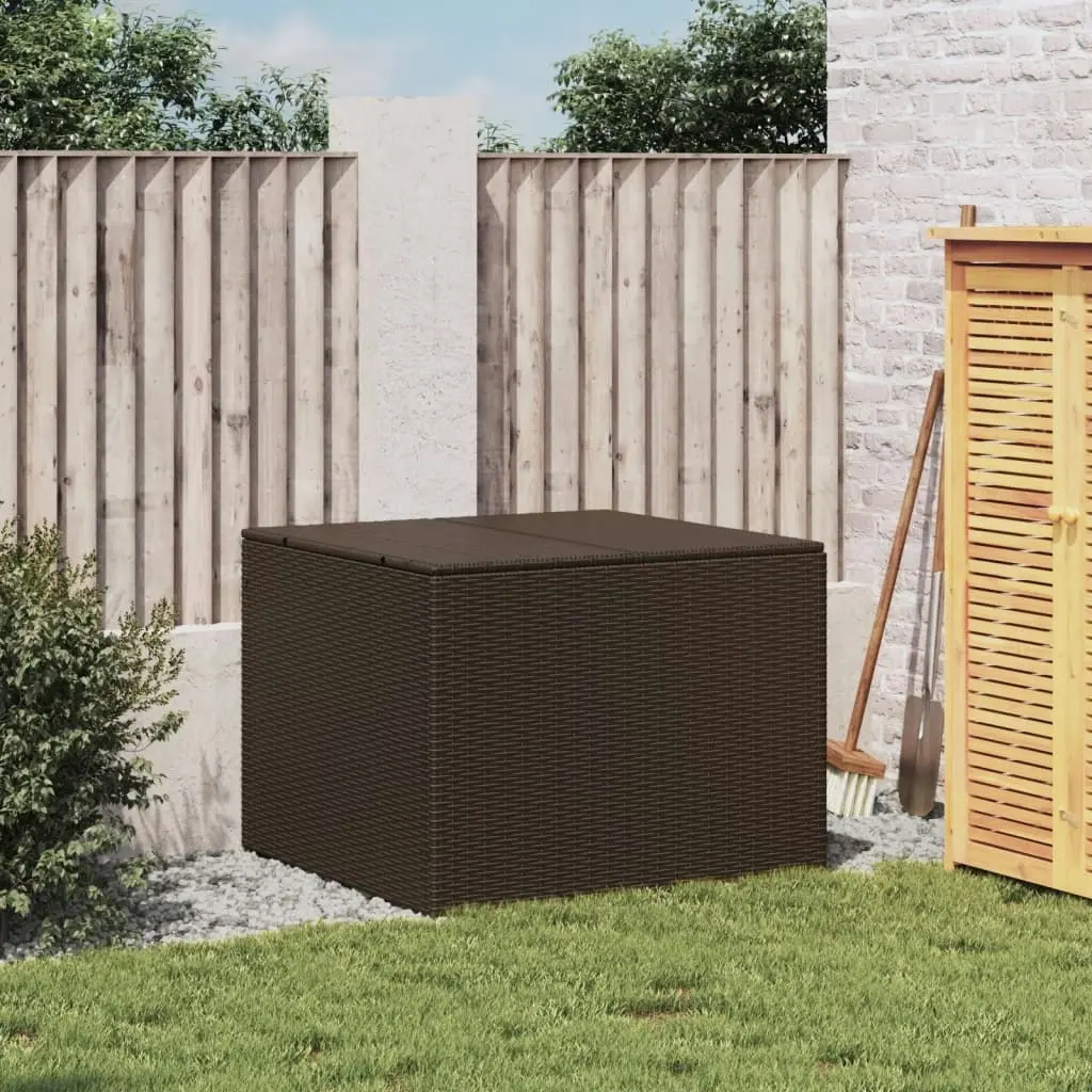 Garden Storage Box Brown 291L Poly Rattan 365337