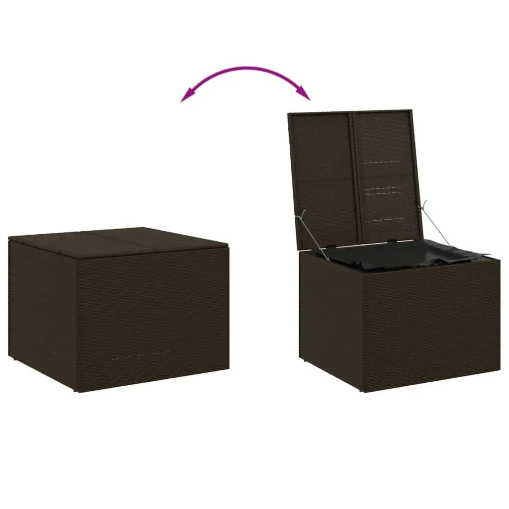 Garden Storage Box Brown 291L Poly Rattan 365337