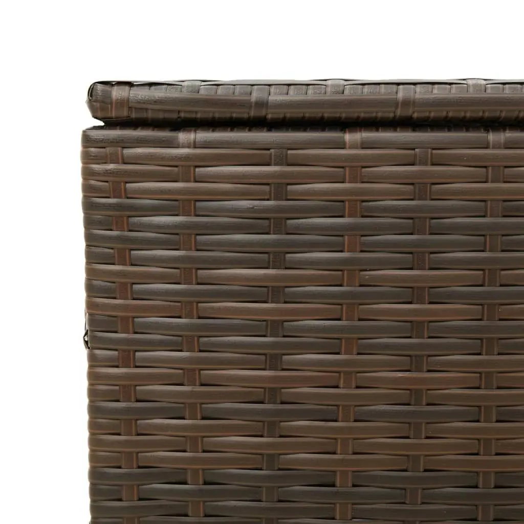 Garden Storage Box Brown 291L Poly Rattan 365337