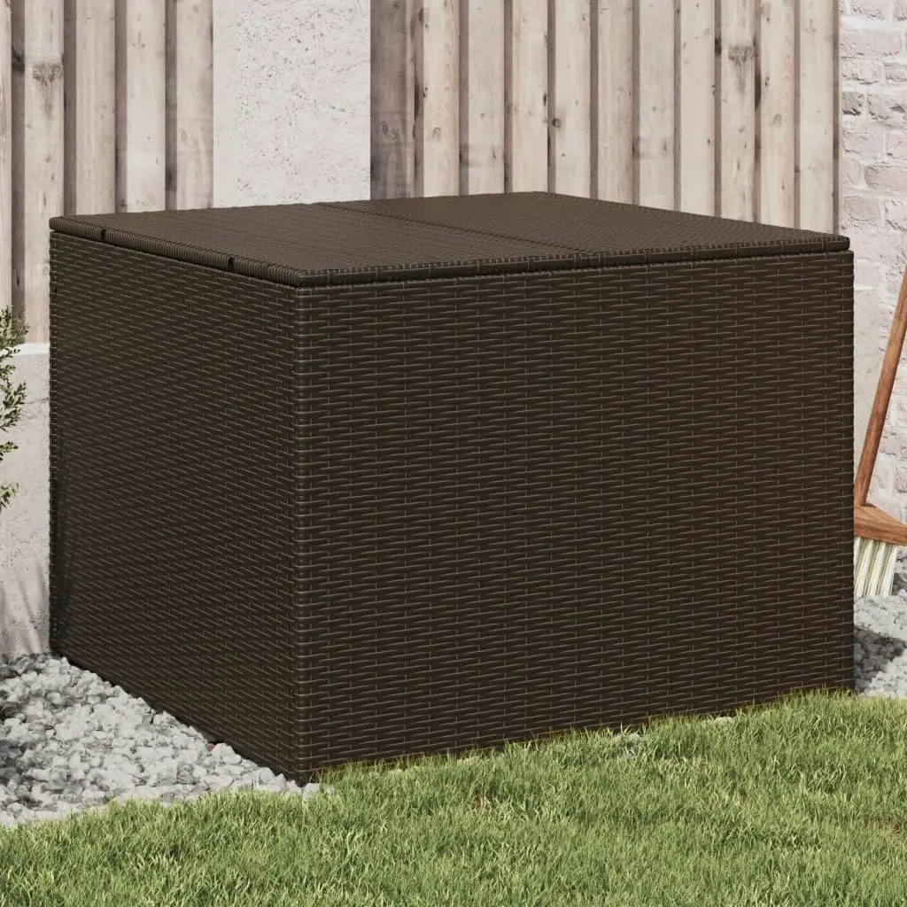 Garden Storage Box Brown 291L Poly Rattan 365337