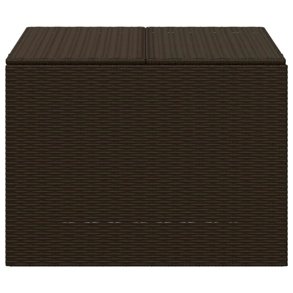 Garden Storage Box Brown 291L Poly Rattan 365337