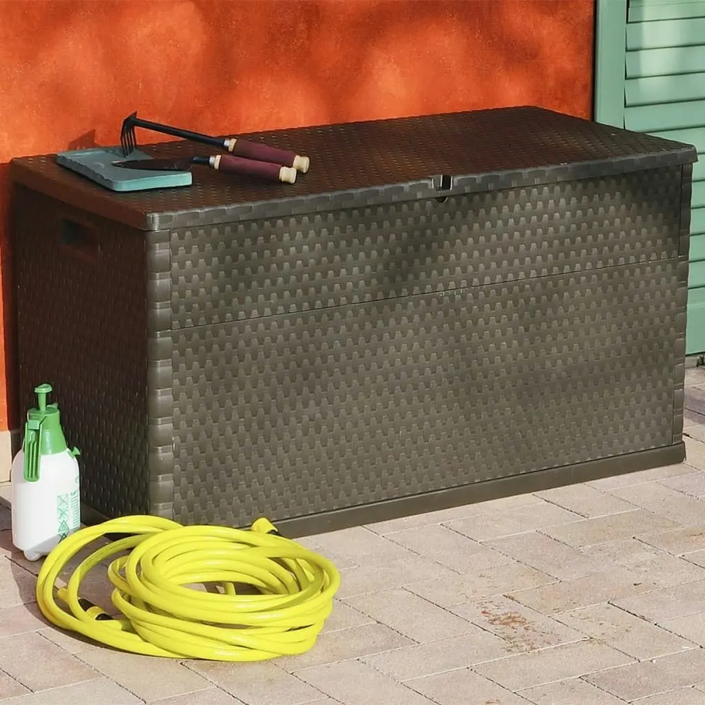 Garden Storage Box Brown 120x56x63 cm PP Rattan 43710