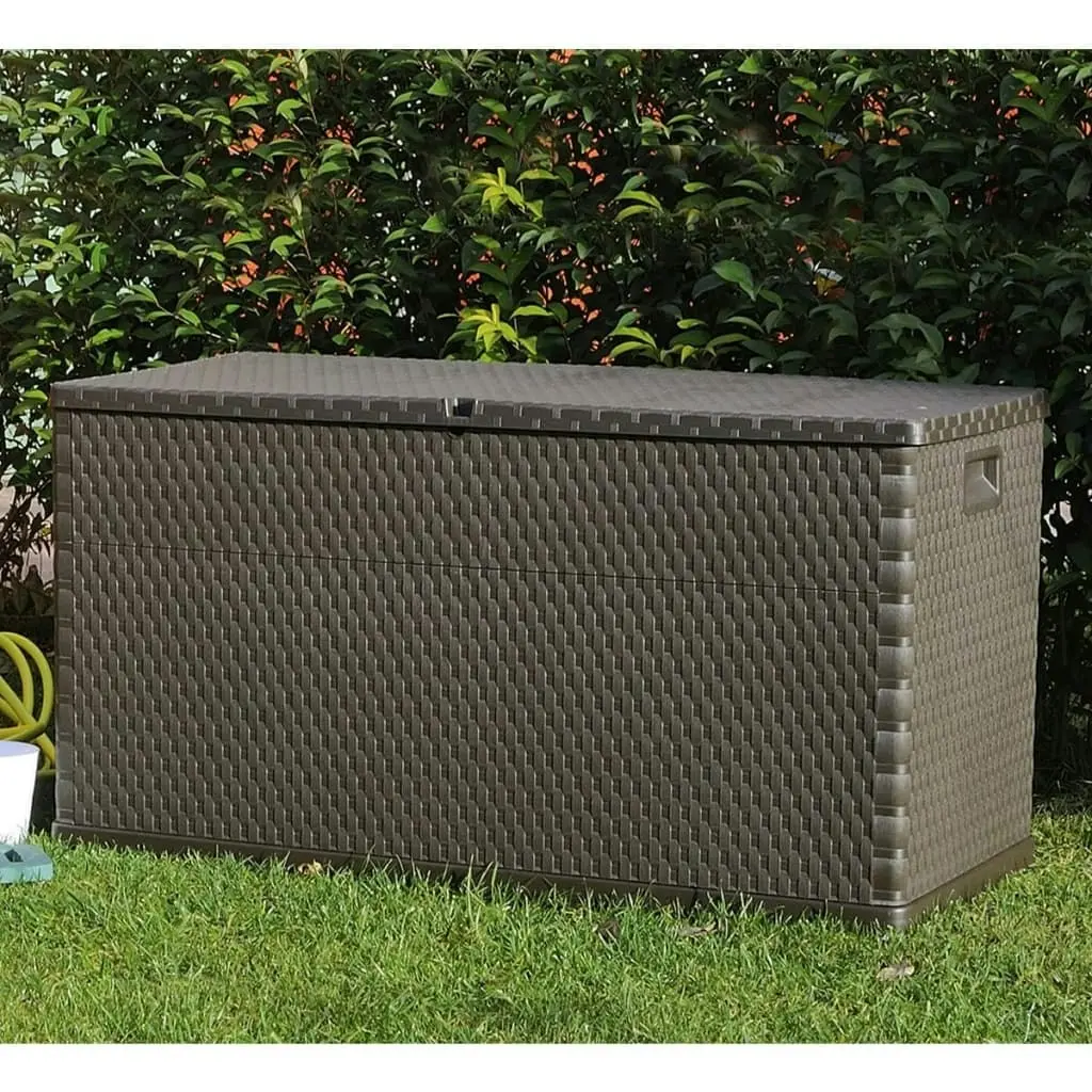 Garden Storage Box Brown 120x56x63 cm PP Rattan 43710