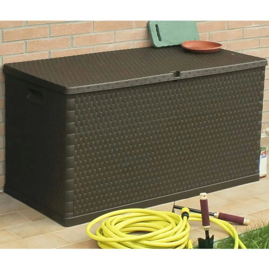 Garden Storage Box Brown 120x56x63 cm PP Rattan 43710