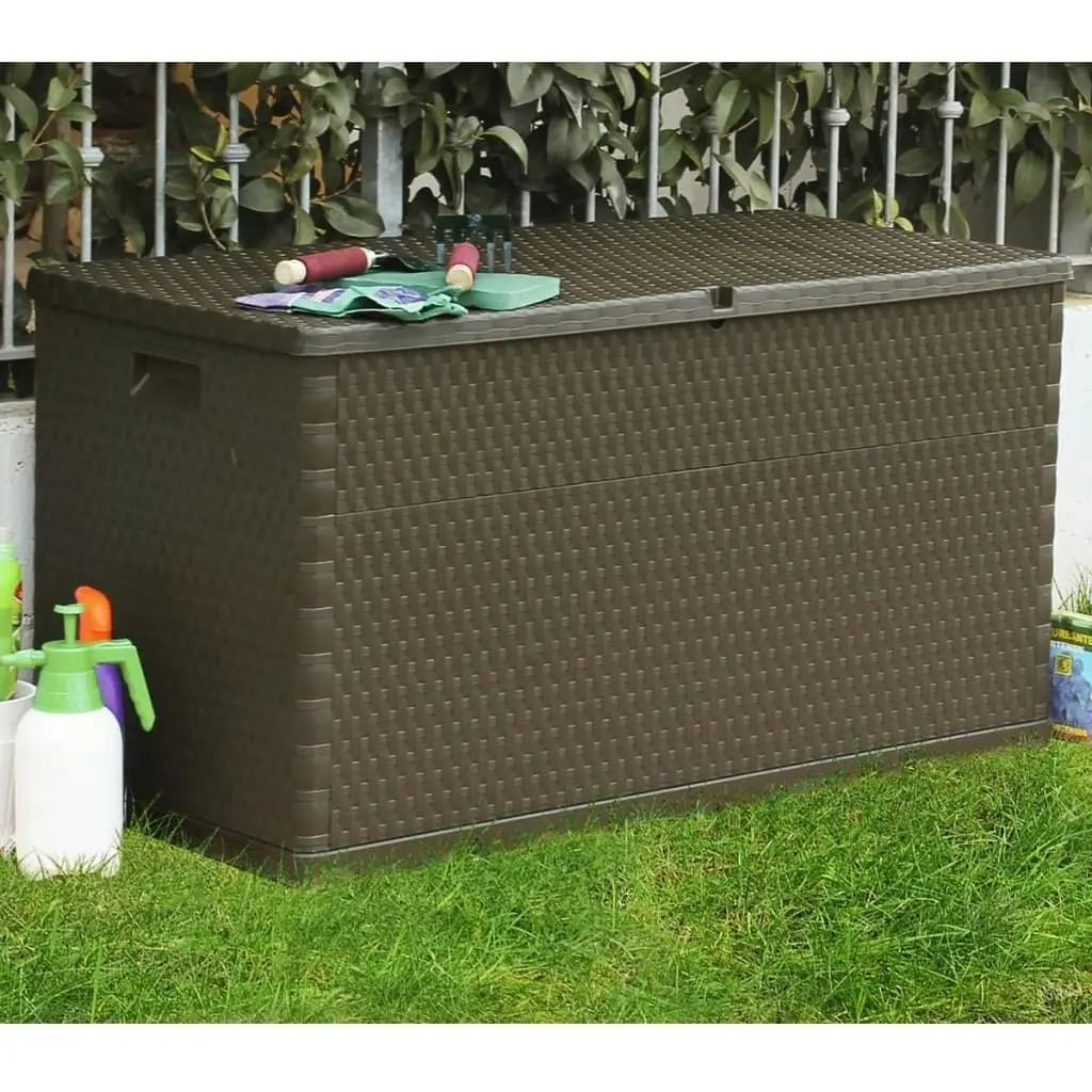 Garden Storage Box Brown 120x56x63 cm PP Rattan 43710