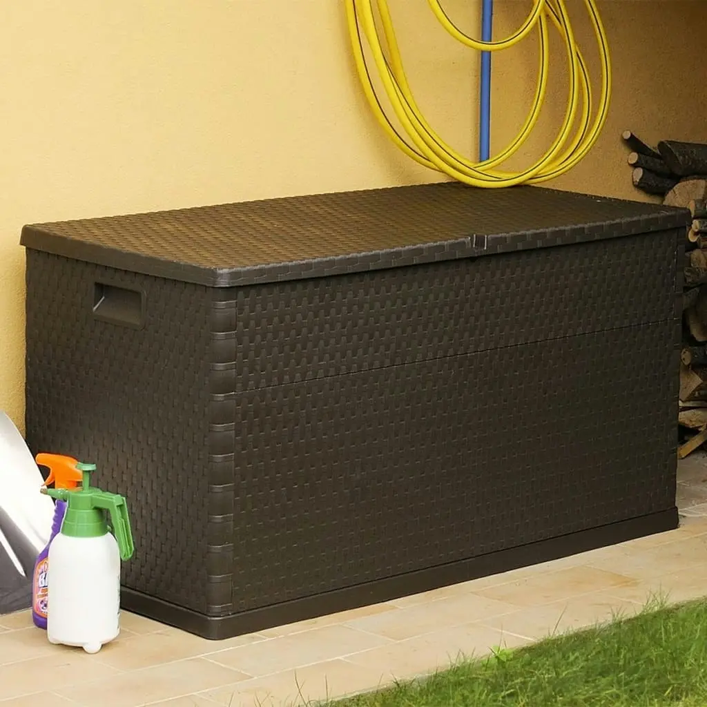 Garden Storage Box Brown 120x56x63 cm PP Rattan 43710