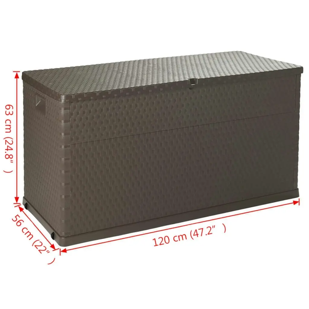 Garden Storage Box Brown 120x56x63 cm PP Rattan 43710