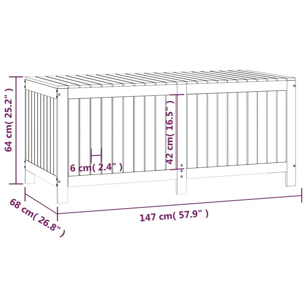 Garden Storage Box Grey 147x68x64 cm Solid Wood Pine 823852