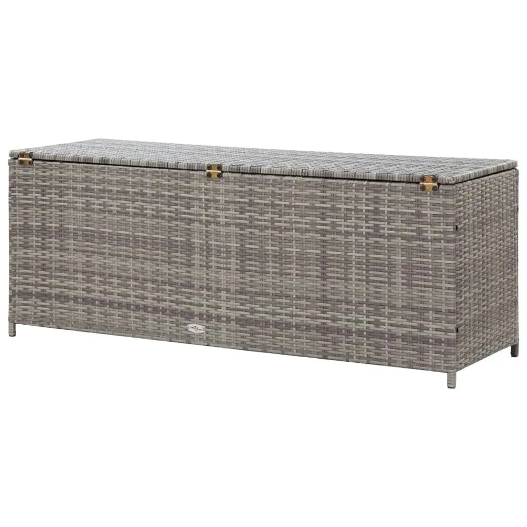 Garden Storage Box Grey 120x50x60 cm Poly Rattan 46460