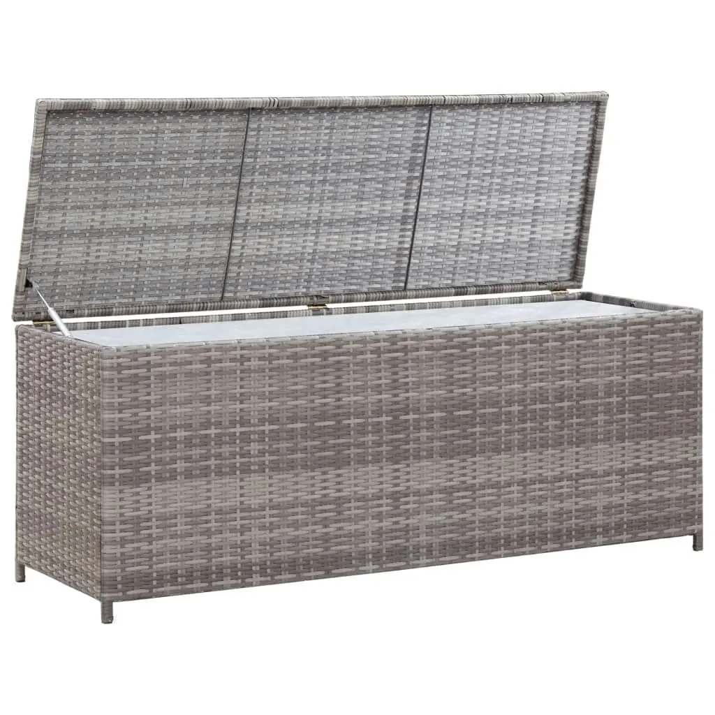 Garden Storage Box Grey 120x50x60 cm Poly Rattan 46460