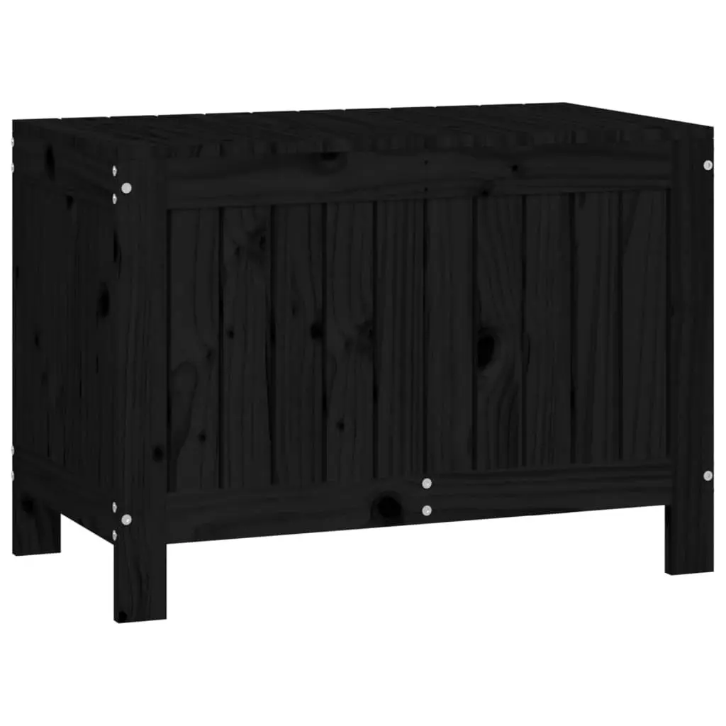 Garden Storage Box Black 76x42.5x54 cm Solid Wood Pine 823826