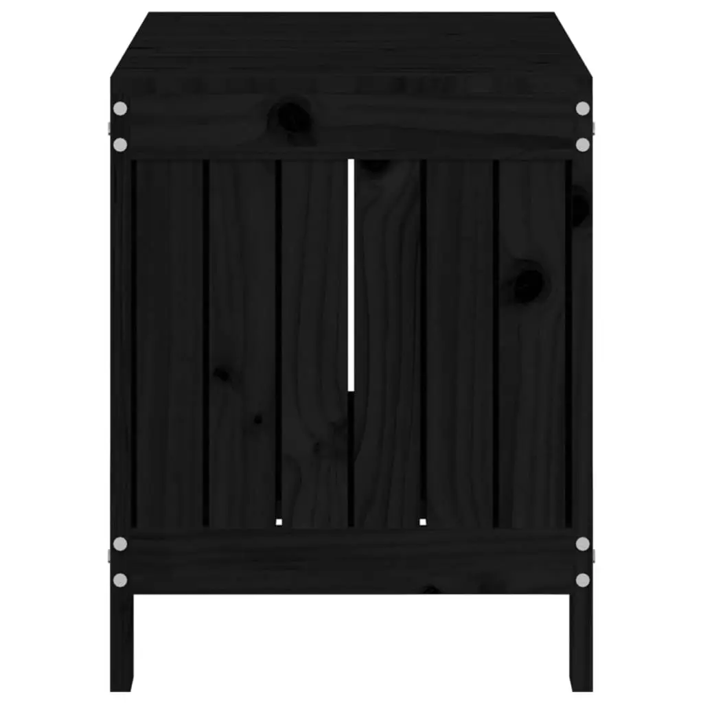 Garden Storage Box Black 76x42.5x54 cm Solid Wood Pine 823826