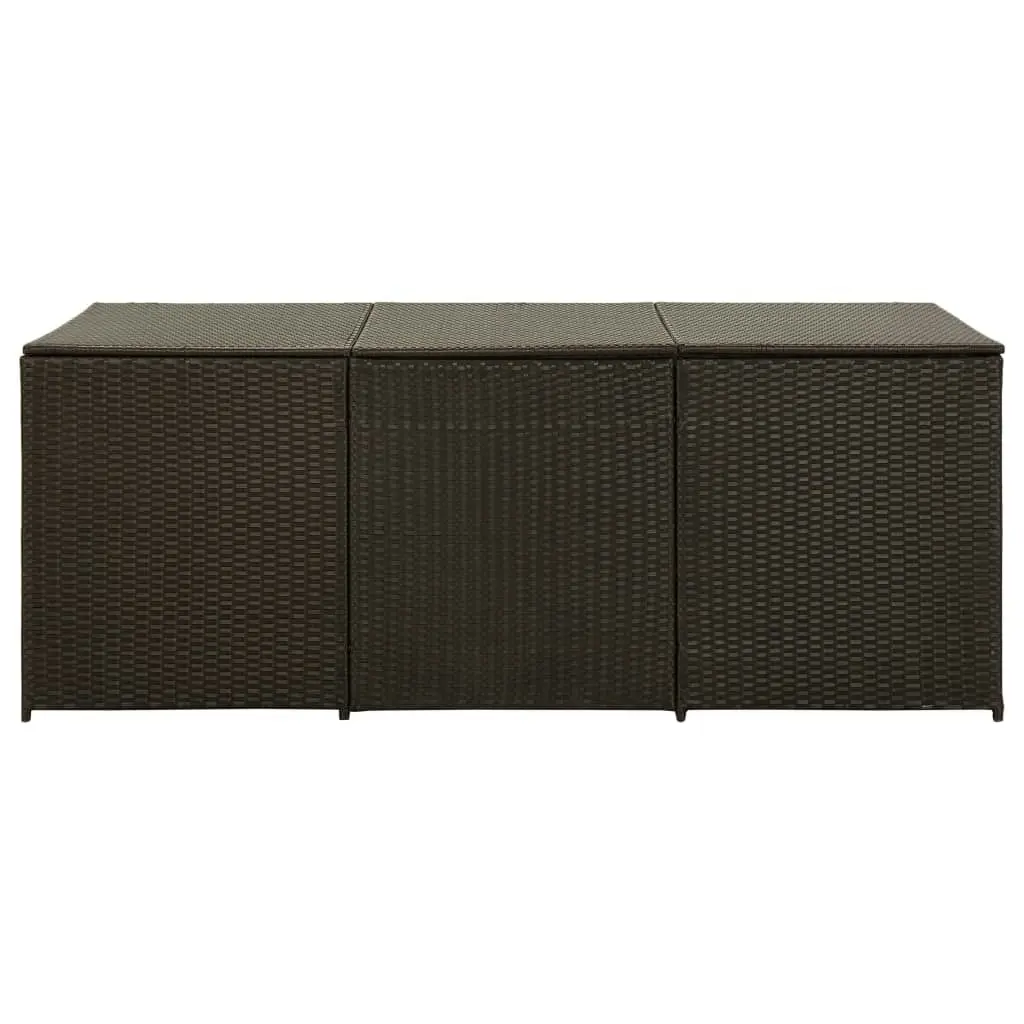 Garden Storage Box Poly Rattan 180x90x70 cm Brown 46478