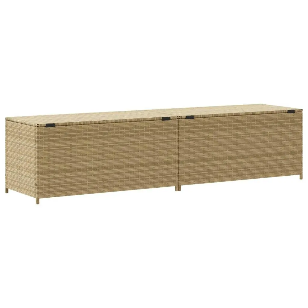 Garden Storage Box Mix Beige 469L Poly Rattan 365331