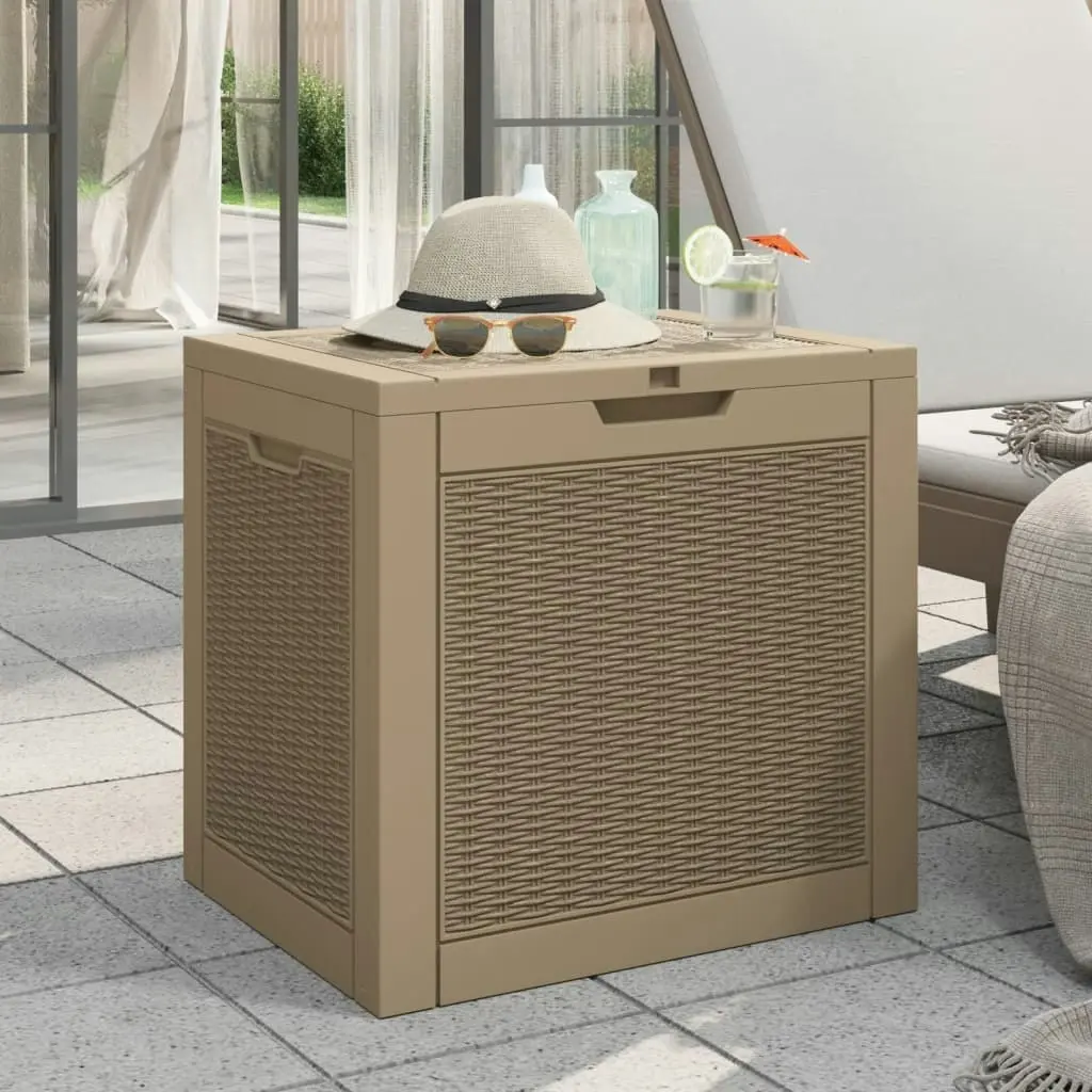 Garden Storage Box Light Brown 55.5x43x53 cm Polypropylene 364179