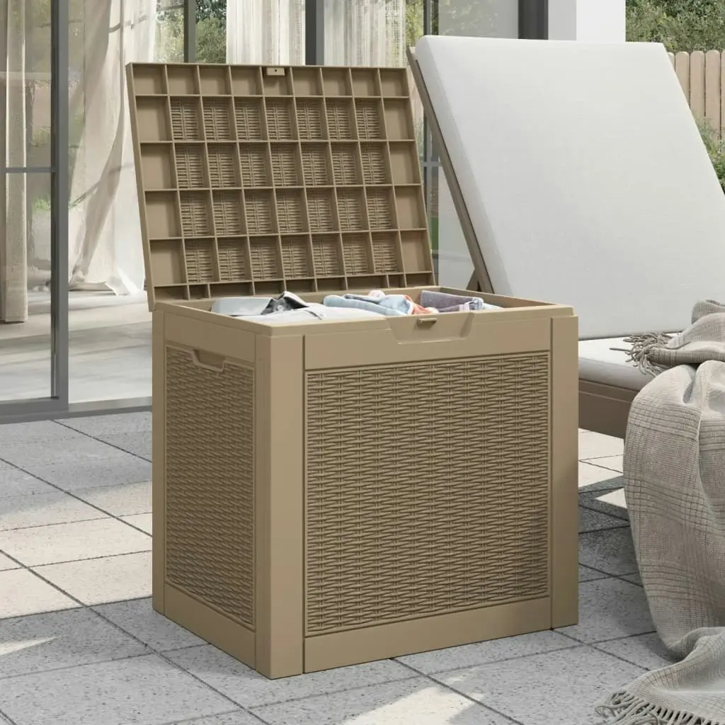 Garden Storage Box Light Brown 55.5x43x53 cm Polypropylene 364179