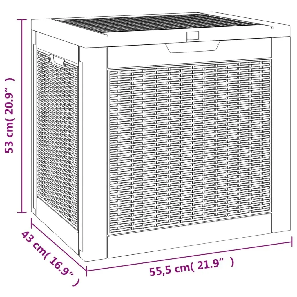 Garden Storage Box Light Brown 55.5x43x53 cm Polypropylene 364179