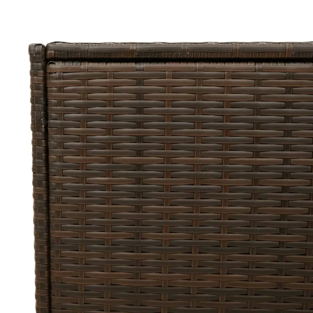 Garden Storage Box Brown 283L Poly Rattan 365313