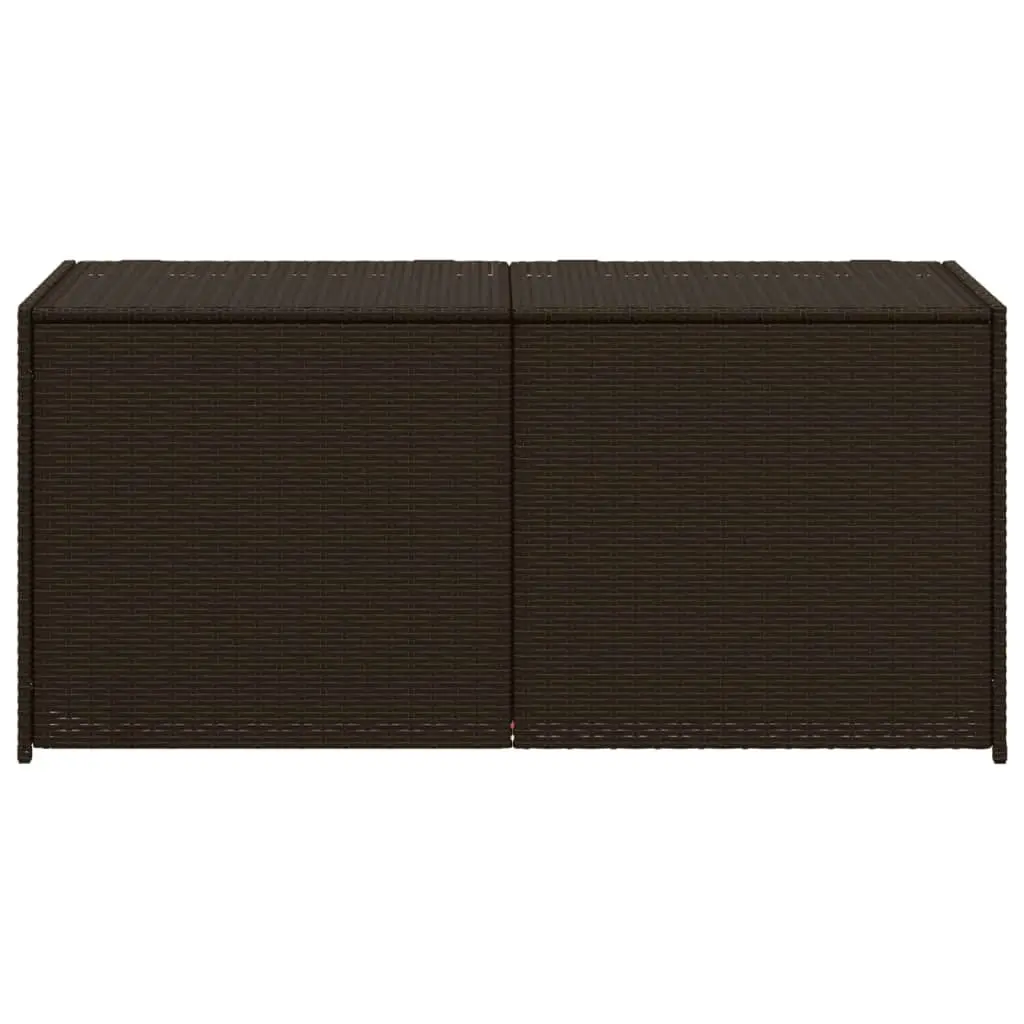 Garden Storage Box Brown 283L Poly Rattan 365313