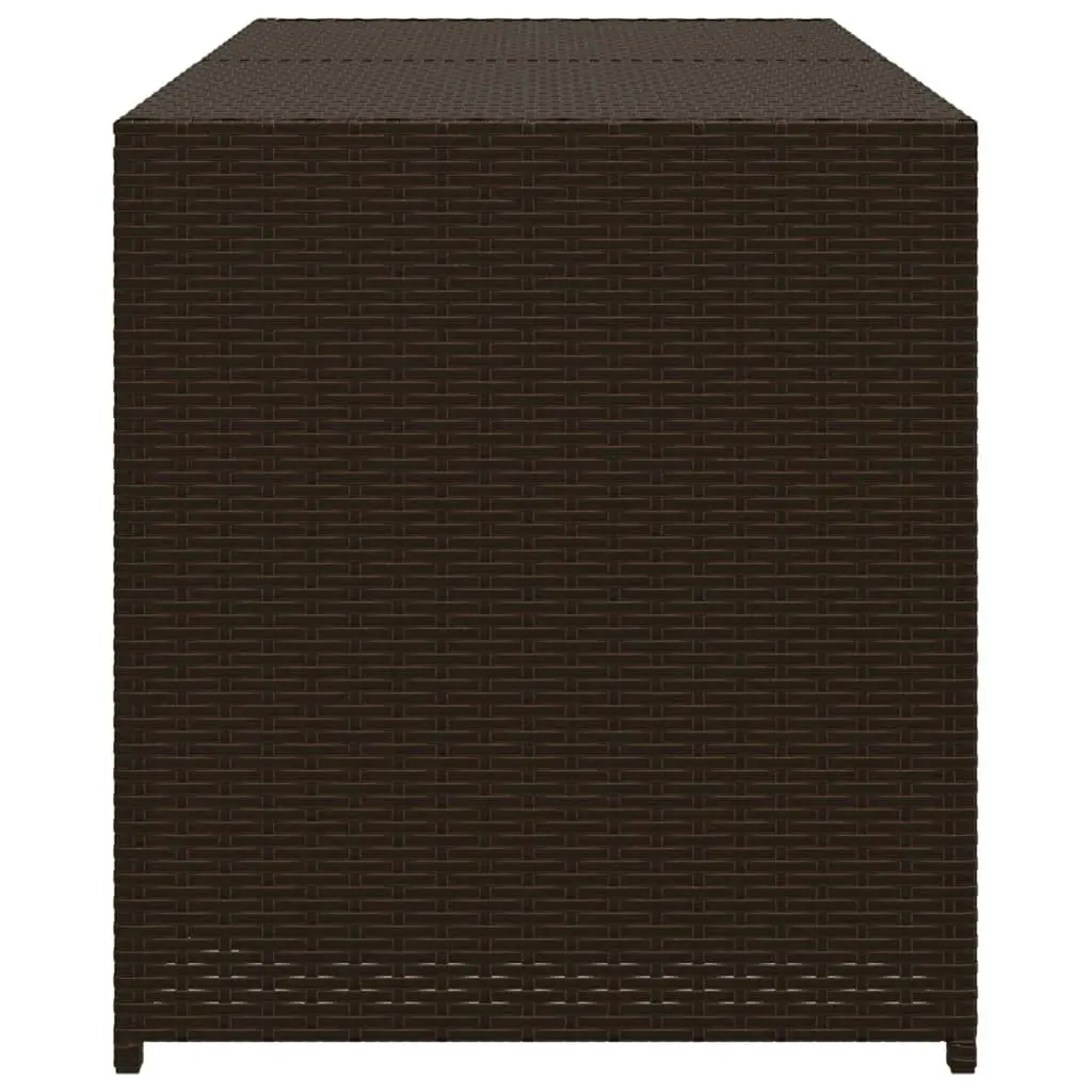 Garden Storage Box Brown 283L Poly Rattan 365313