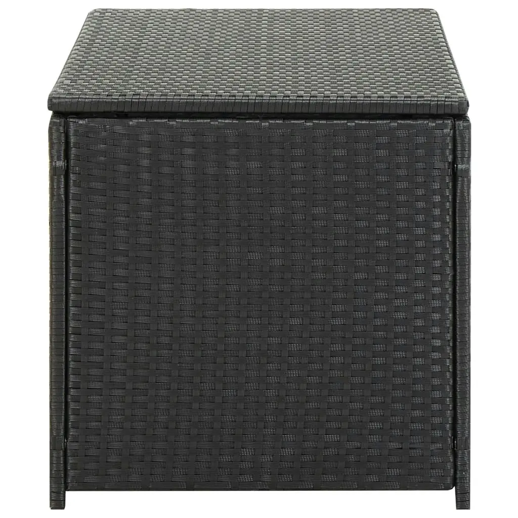 Garden Storage Box Poly Rattan 100x50x50 cm Black 46471